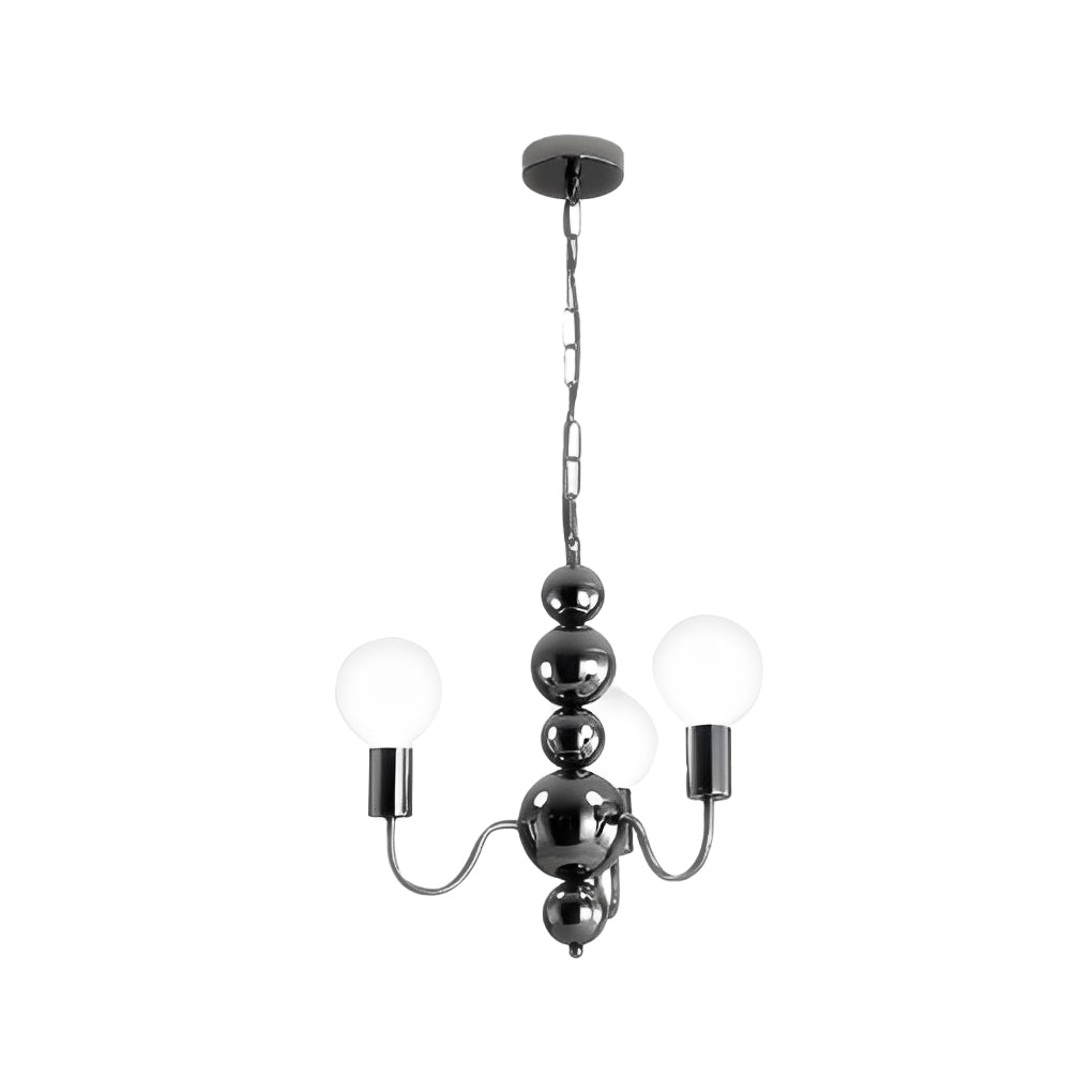 Iron Electroplating Glass Ball Shade Minimalist French Style Chandelier Design