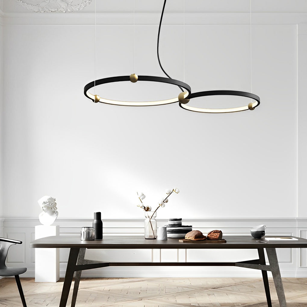 Circular Combination Creative Art Metal Black Post-Modern Chandelier Design