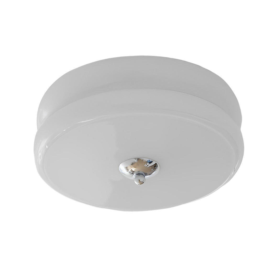 Round Glass Drum Three Step Dimming LED Nordic Ceiling Lighting Fixture