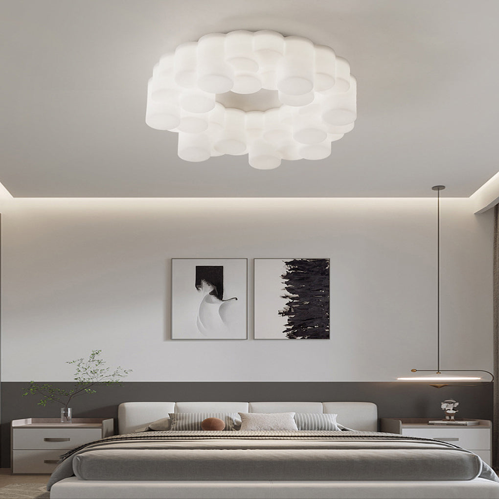 Ring Honeycombs Three Step Dimming LED White Ins Nordic Chandelier Light Design