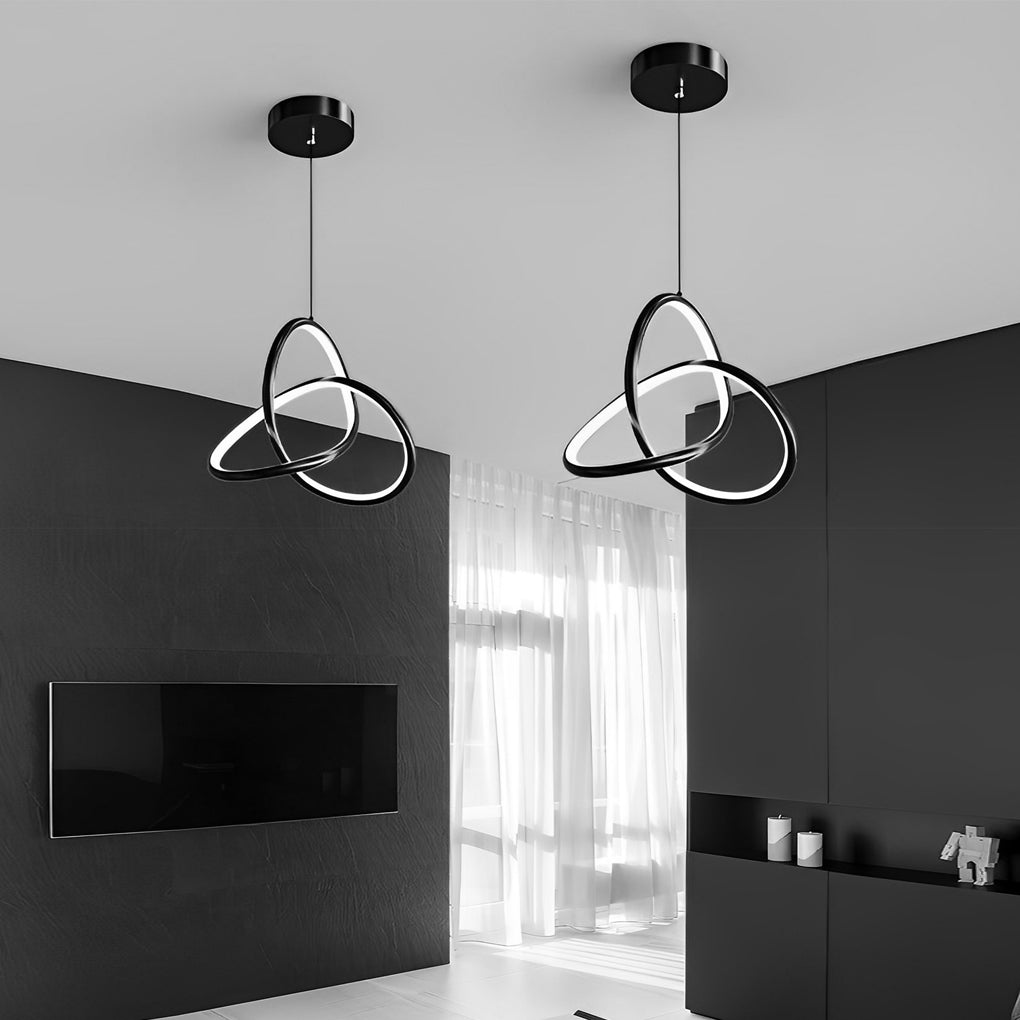 Circular Rings Creative Three Step Dimming LED Modern Chandelier Light Design