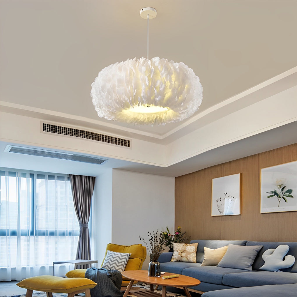 Minimalist Feathers White Creative Modern Pendant Lightinging Chandelier