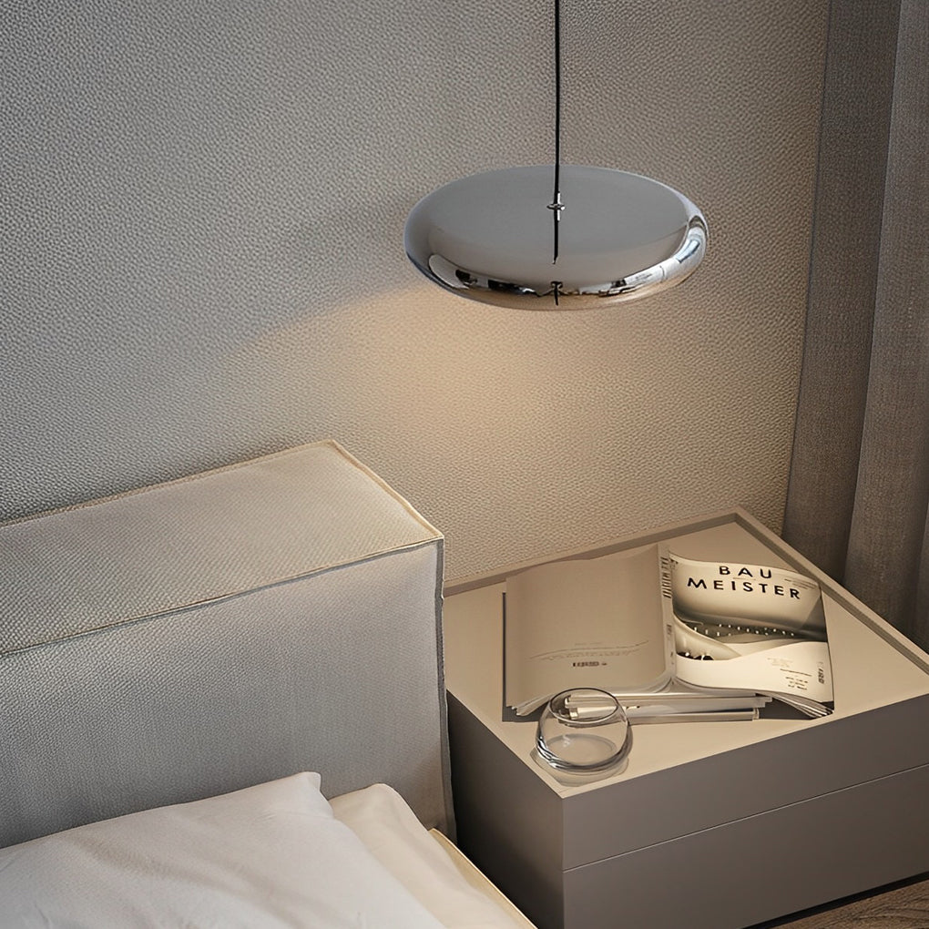 Minimalist Round Mirrored Aluminum Acrylic LED Modern Chandelier Light Design