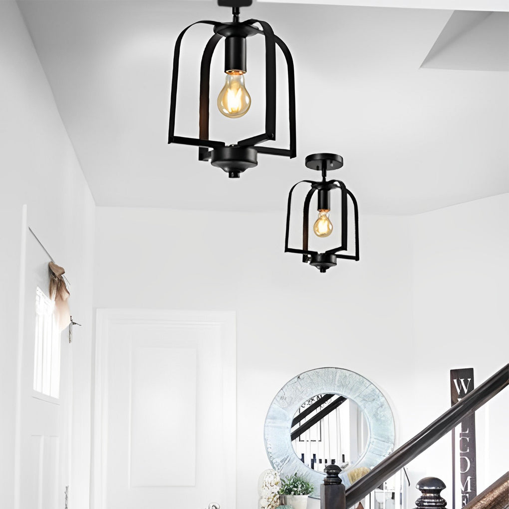 Creative Iron Cage American Country Style Chandelier Ceiling Lighting Fixture