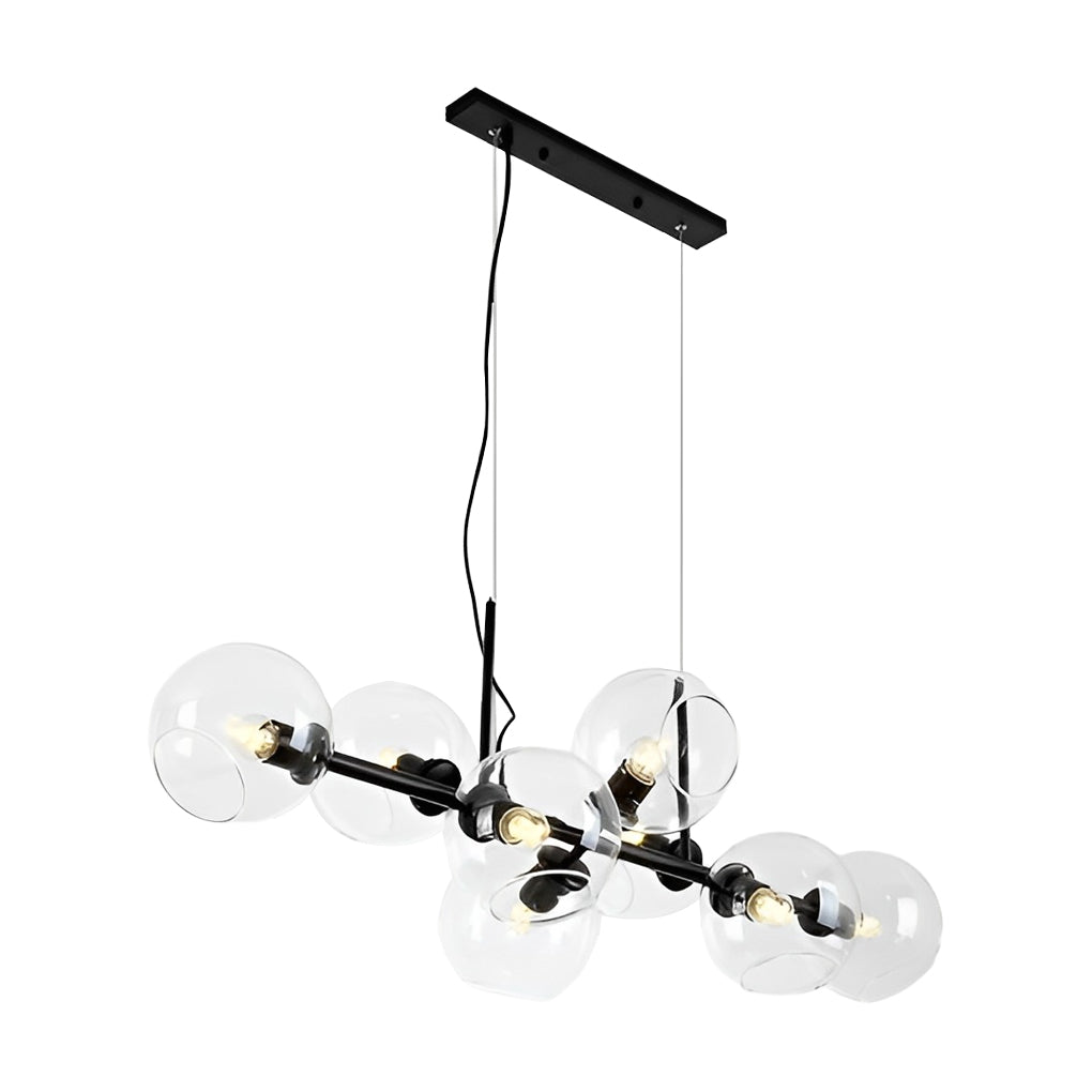 8 Lights Glass Shade LED Postmodern Chandelier Dining Room Light Fixtures Design
