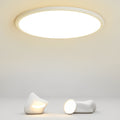 16'' Modern LED Geometric Circle Black Flush Mount Ceiling Lights with Black White Edge - Dazuma