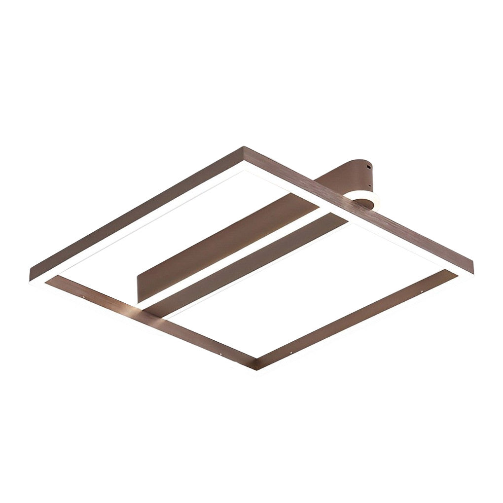 Square Double Frame Metal Aluminum Creative LED Nordic Ceiling Lighting Fixture