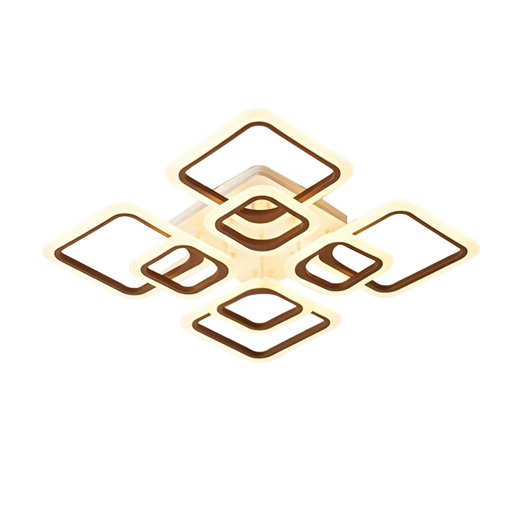 Square Creative Stepless Dimming with Remote Modern Ceiling Lighting Fixture