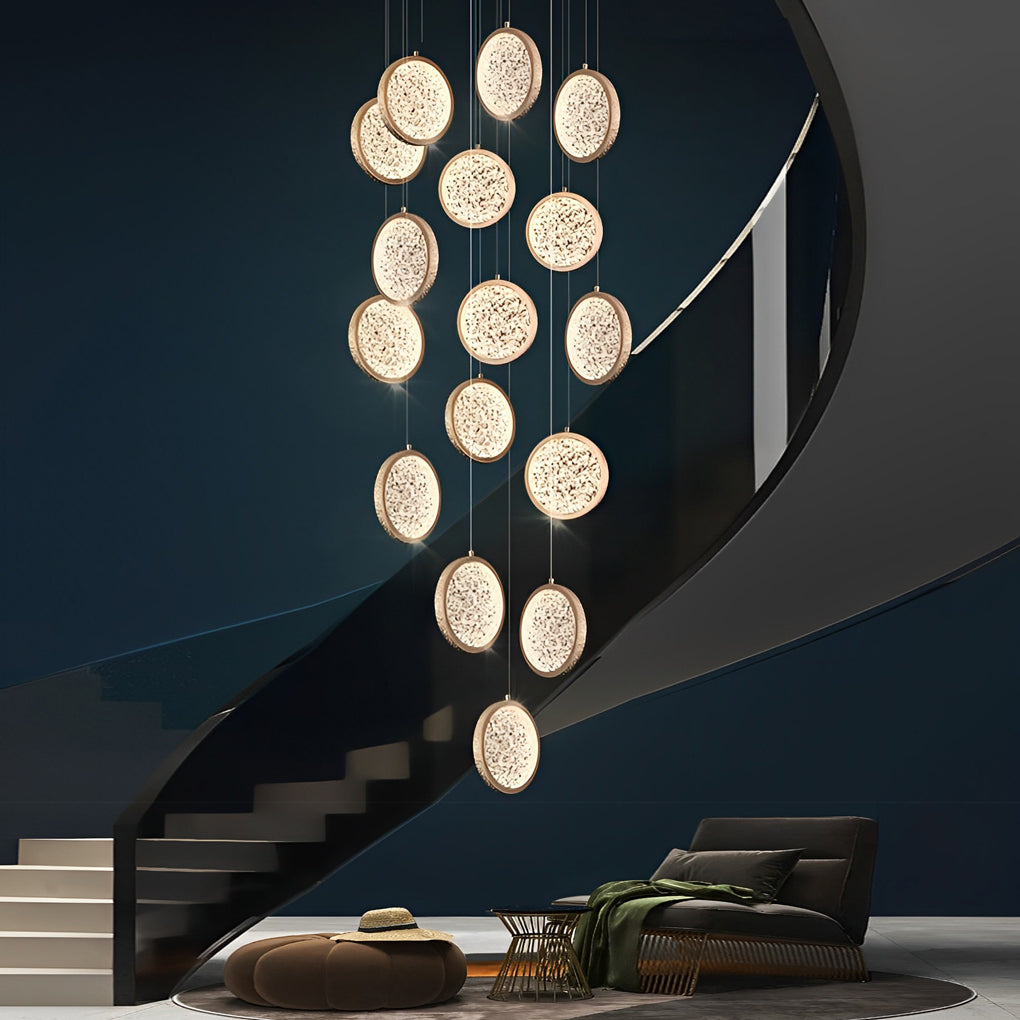 Creative Round Iron Acrylic Three Step Dimming Modern Pendant Lightings