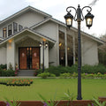 2 Lights Waterproof Black European Style Outdoor Pole Lights Public Lighting - Dazuma