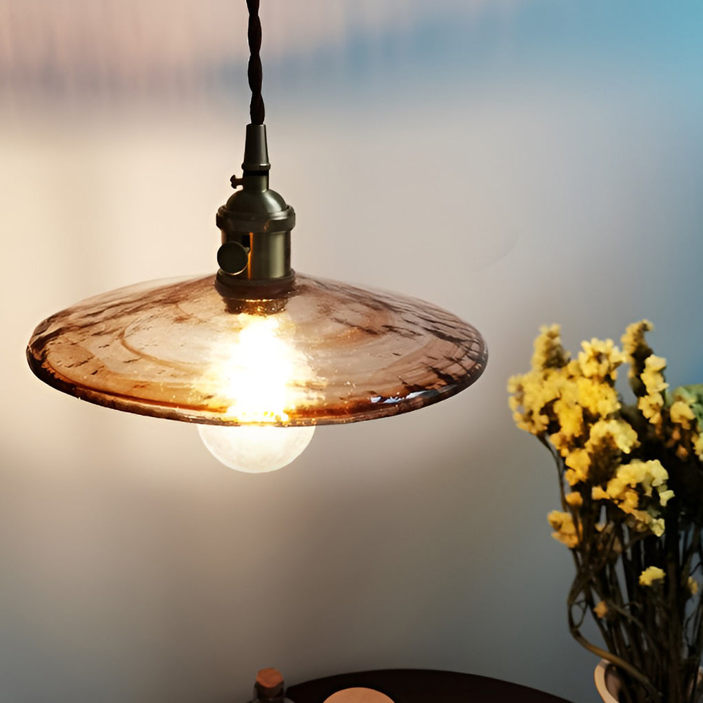 Circular Brown Glass LED 4W Creative Retro Island Lights Pendant Lightings