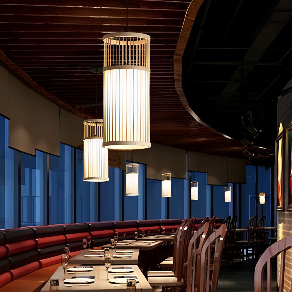 Creative Minimalist Bamboo Hand Woven LED Retro Modern Pendant Lightings