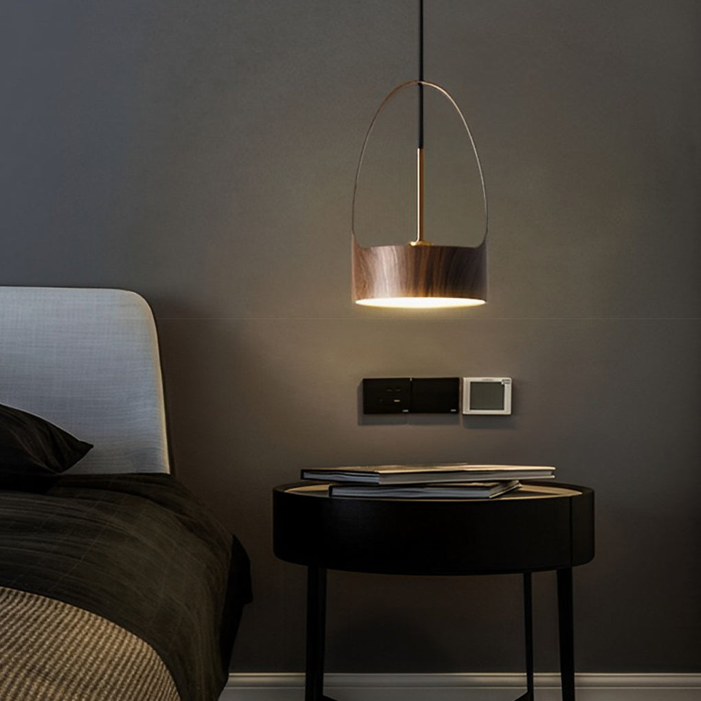 Wood Texture Acrylic LED Creative Nordic Small Chandelier Pendant Light Fixture