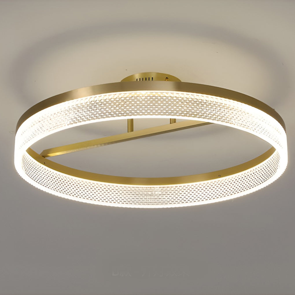 Minimalist Round LED 60W Gold Modern Ceiling Light Fixture Flush Mount Lighting