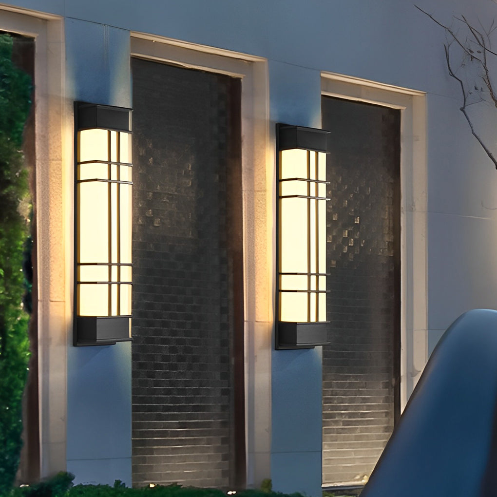 Retro Rectangular Waterproof LED Black Traditional Outdoor Wall Lamp | Dazuma