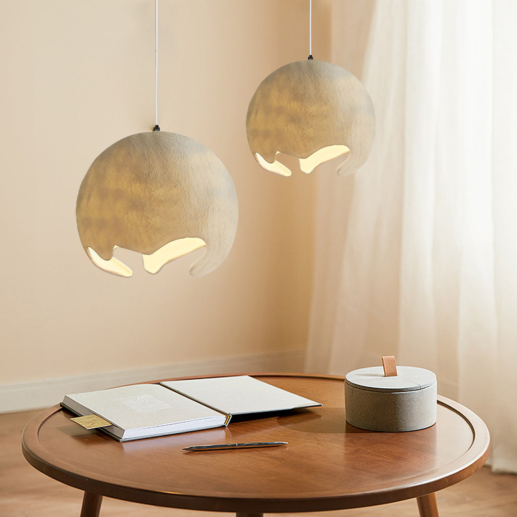 Irregular Ball Creative Ins Creamy White Japanese Style Chandelier Light Design