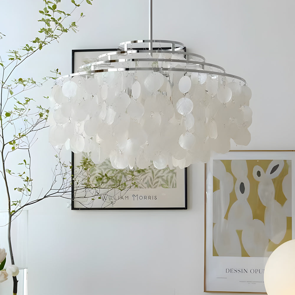 Seashell Discs Chandelier - 39.4'' Chain Length Pendant Lightings