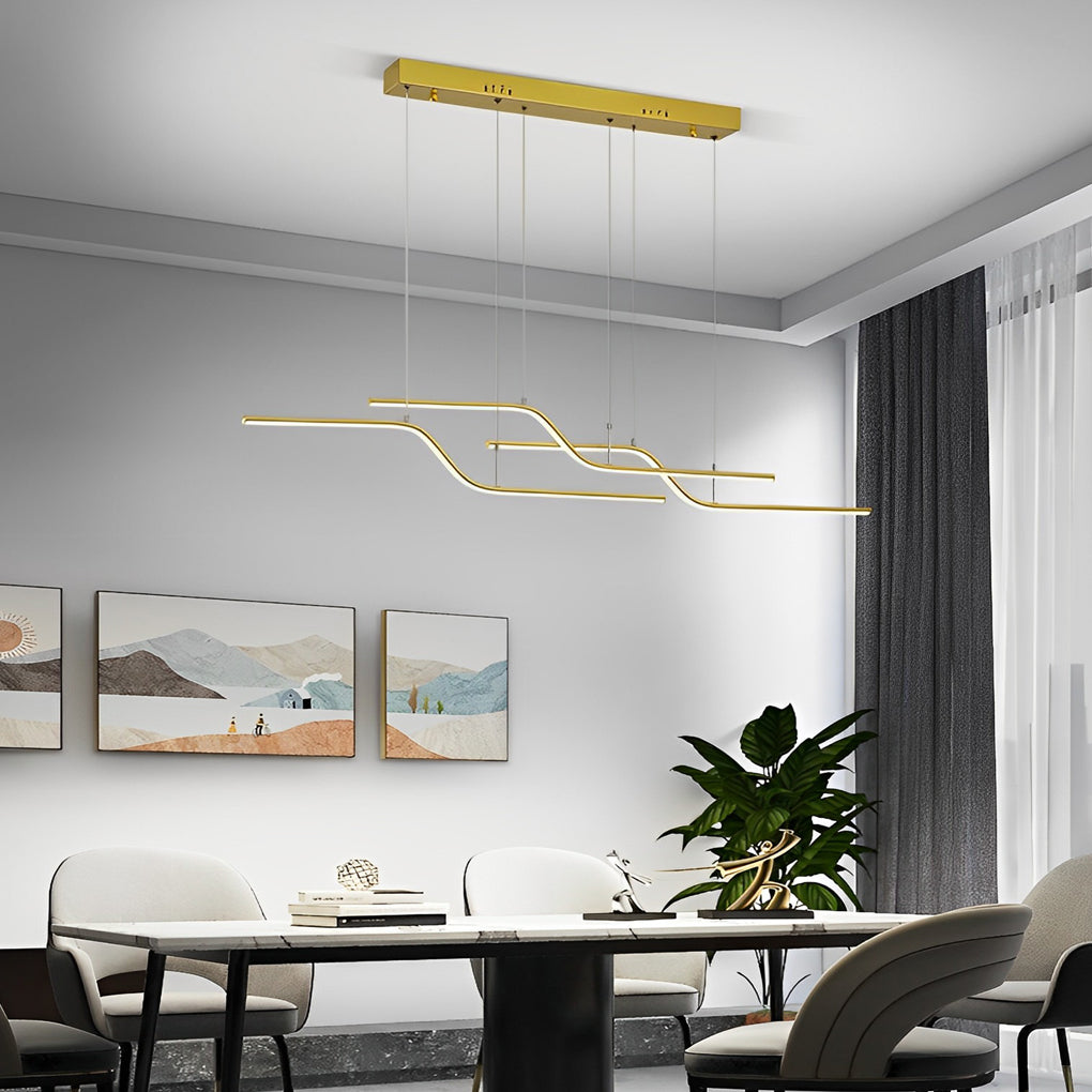 Z Shape Lines Smart Stepless Dimming with Remote Nordic Chandelier Design