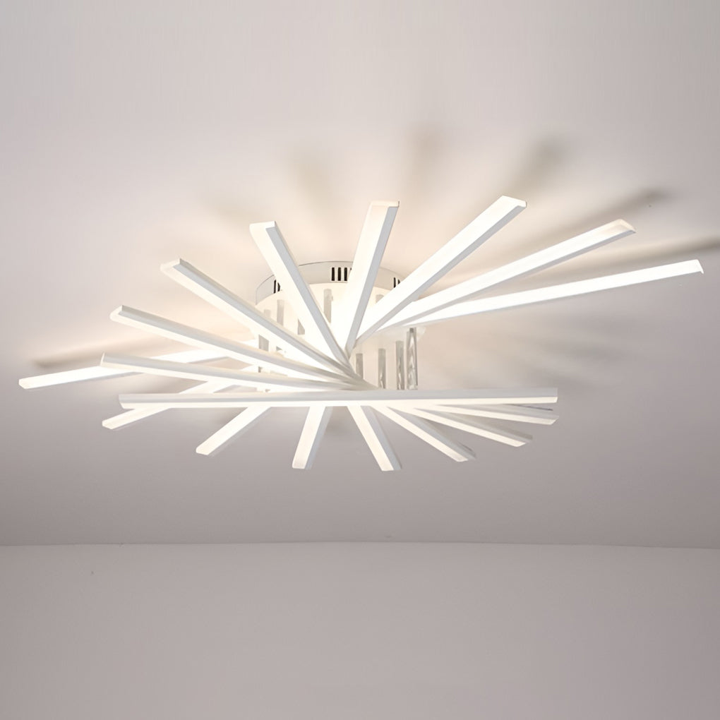 Creative Strip Stepless Dimming LED White Nordic Ceiling Lightings Chandelier