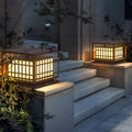 Square LED Waterproof Brown Modern Outdoor Deck Post Lights Pillar Light - Dazuma