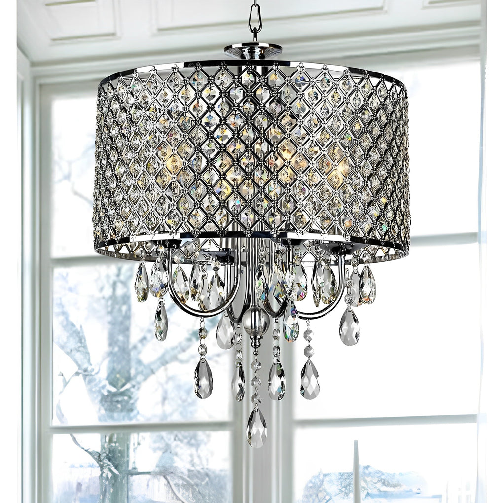 Electroplated Metal Crystal LED Country Chandeliers Kitchen Pendant Lighting