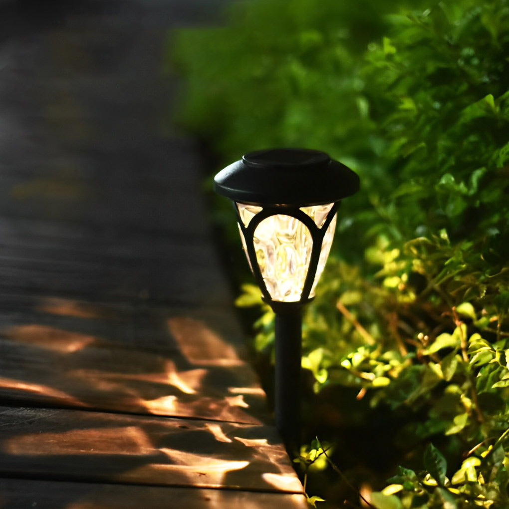 2-PCS Cheap Solar Lawn Lights Modern Black Smart LED Lights