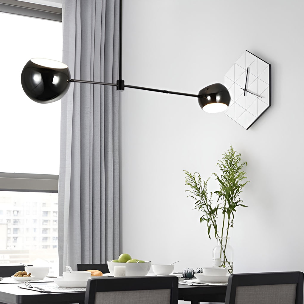 Geometric Linear Electroplating Black Modern Chandelier Hanging Ceiling Lightings
