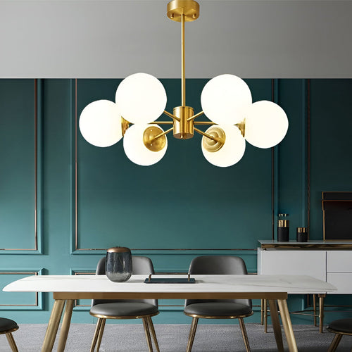 6 Lights Three Step Dimming LED Nordic Chandelier Kitchen Island Lighting Design