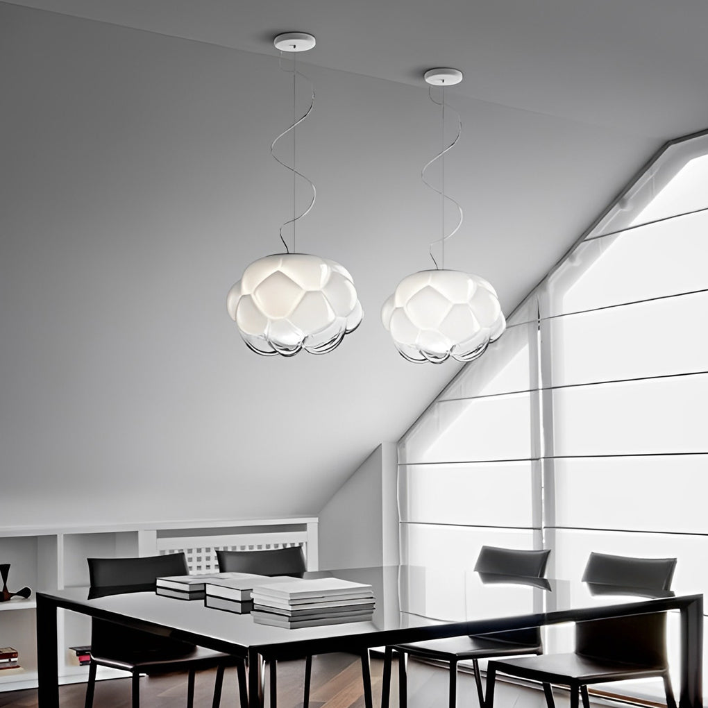 Creative Round Glass Clouds Shaped LED White Modern Chandelier Pendant Lighting