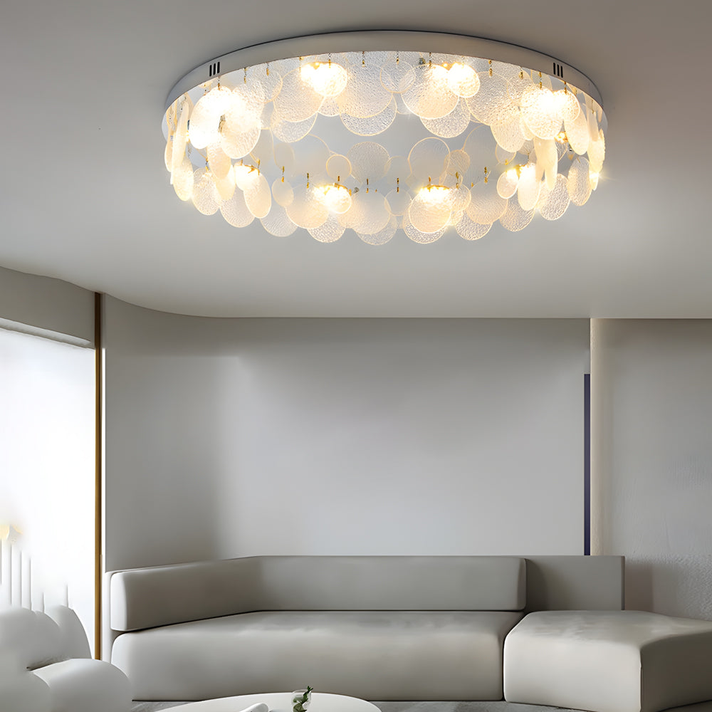 Small Glass Seashells 3 Step Dimming Simple Post-Modern Ceiling Light Fixture