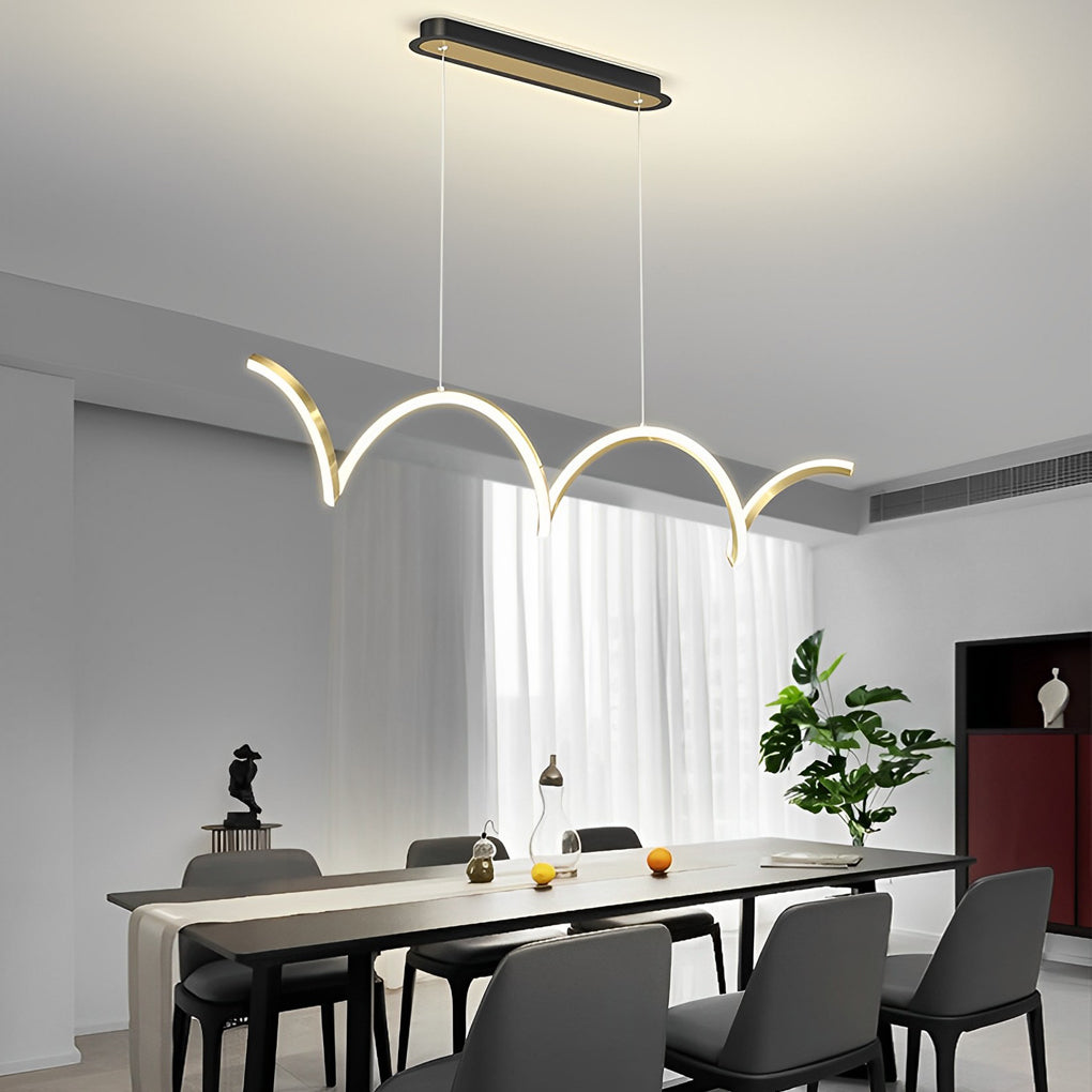 Wave Minimalist Three Step Dimming LED Stepless Dimming Modern Chandelier Design