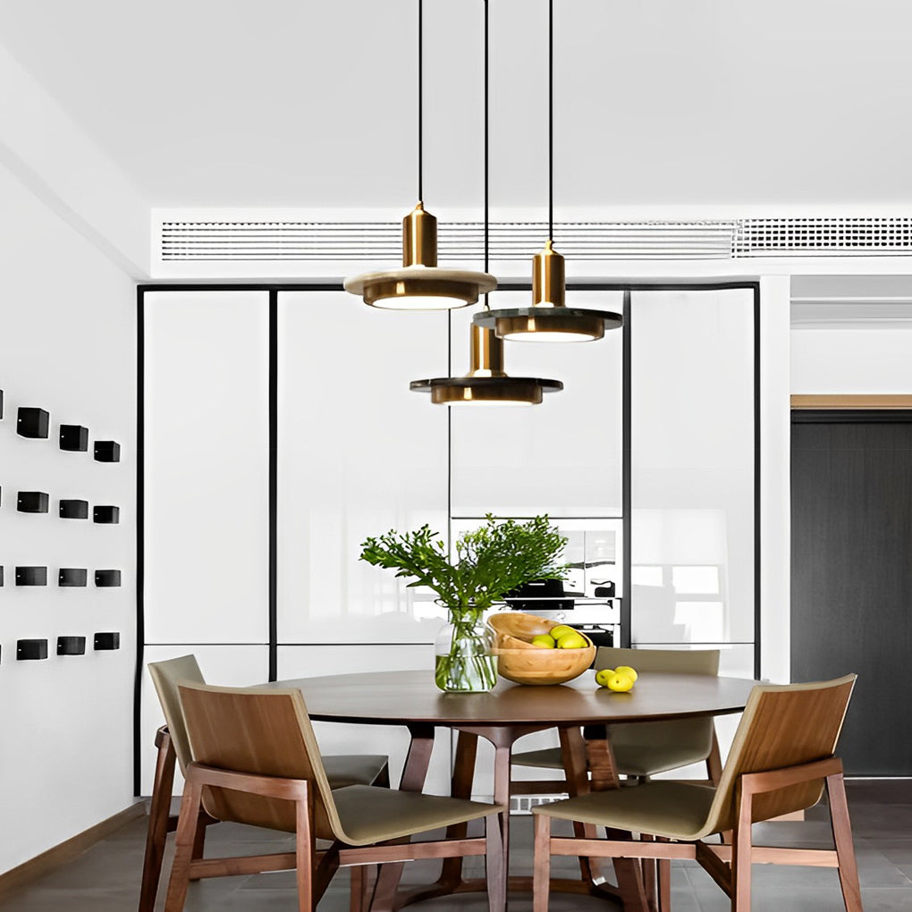 Round Flying Saucer Shape Electroplated Iron LED Modern Pendant Lightings