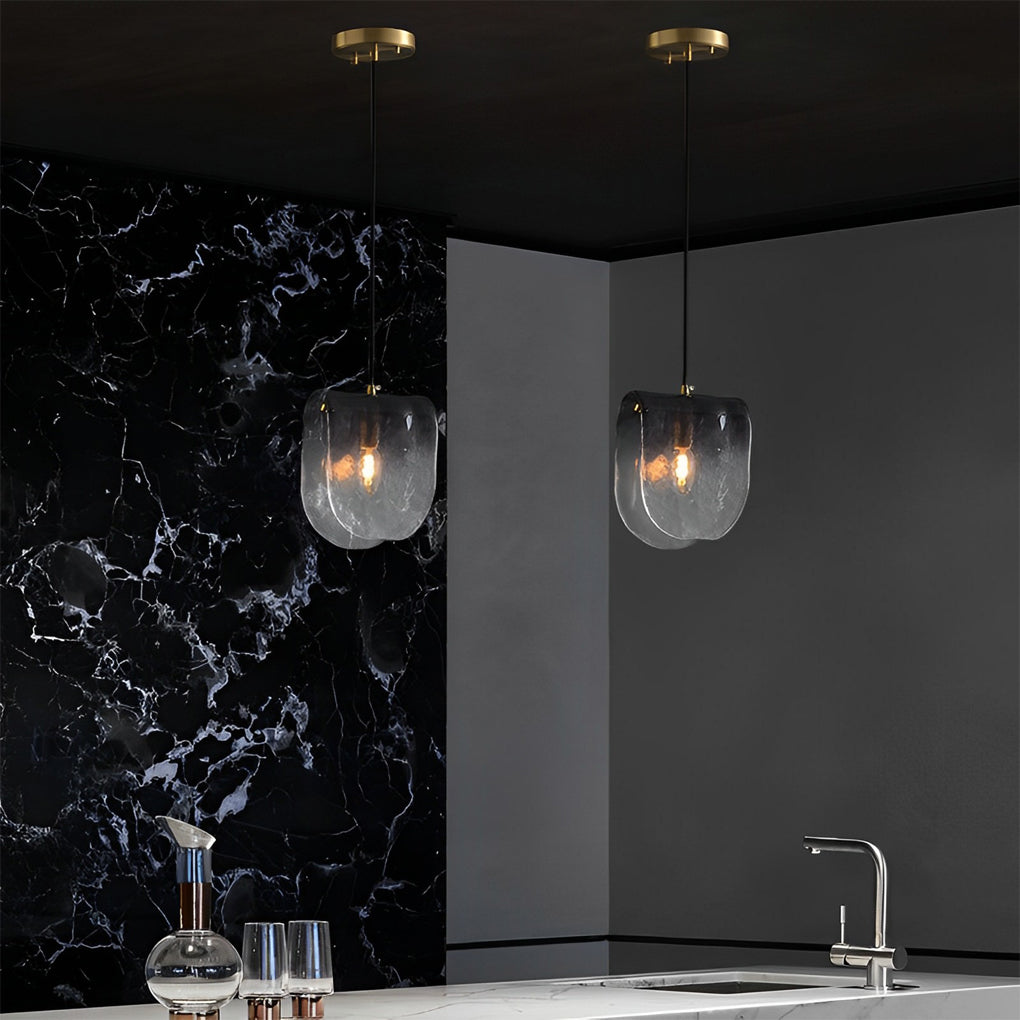 Gradient Smokey Gray Glass Post-Modern Small Chandelier Pendant Lightings