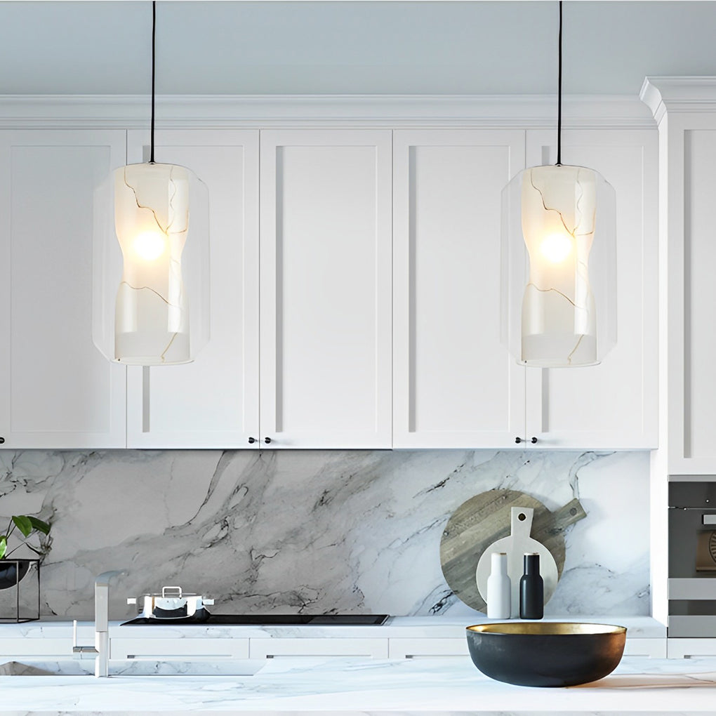 Double Glass Light Fixtureshade Creative Metal Post-Modern Pendant Lighting