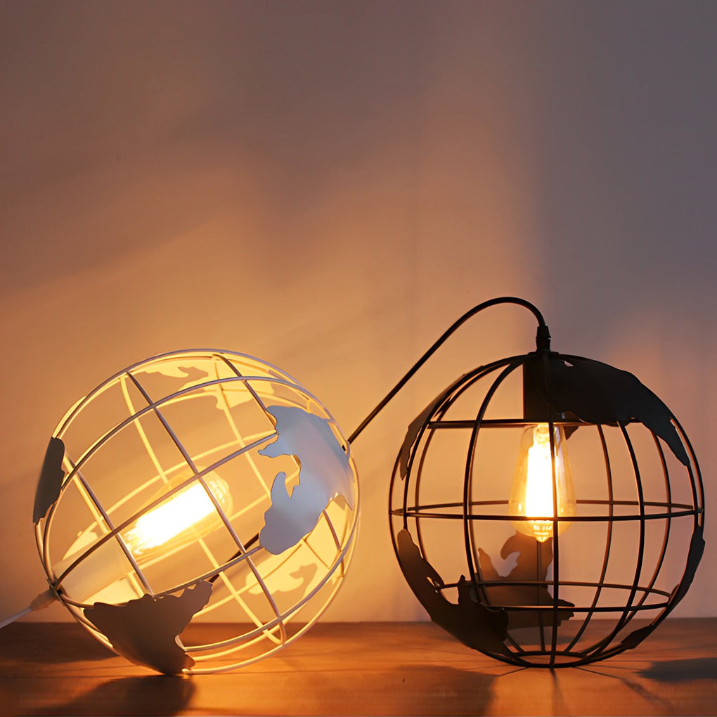 Creative Iron Globe Decorative Retro Industrial Style Chandelier Light Design