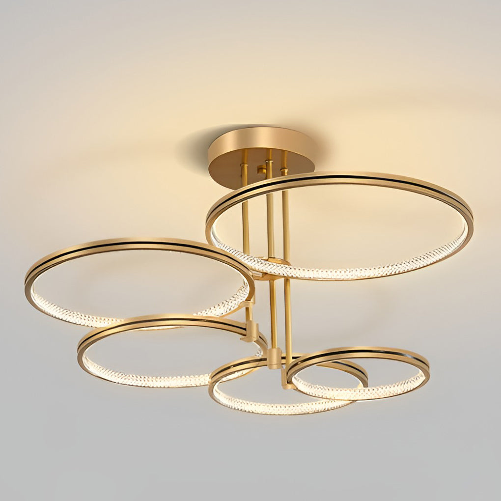 Minimalist 3 Ring Metal Nordic Ceiling Lights Chandelier Hanging Light Fixture
