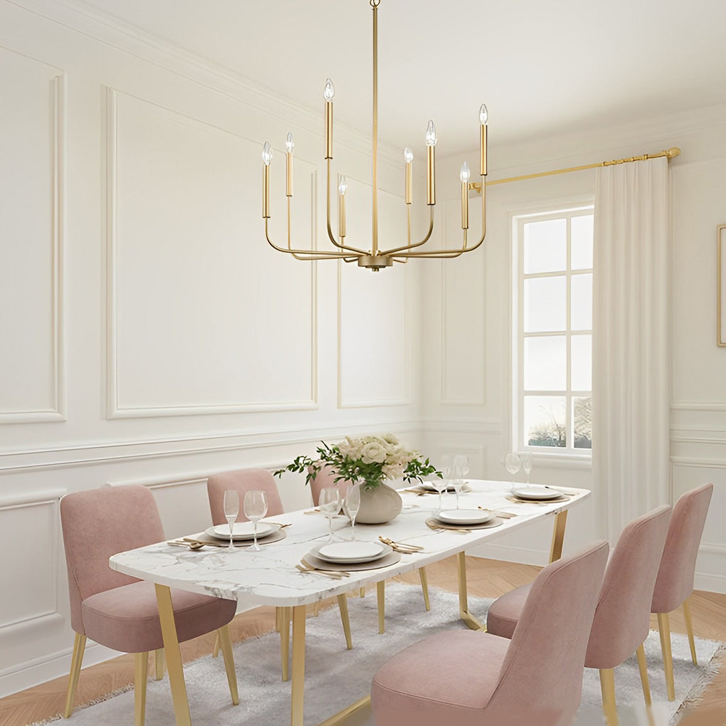8 Lights Candlelight LED Three Step Dimming Industrial Style Chandelier Design
