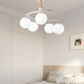 5 - Light Glass Ball Spiral Metallic Semi - Flush Mount Ceiling Light