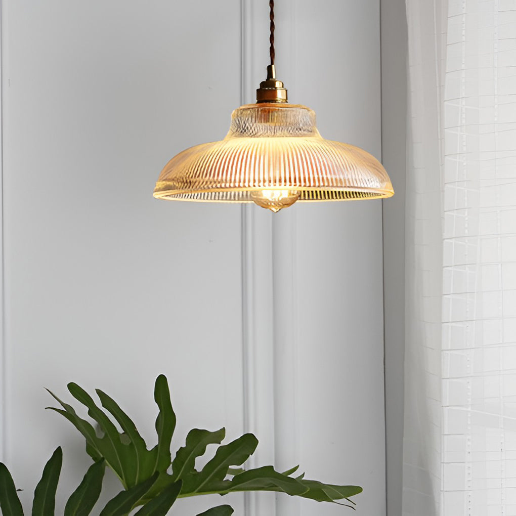Vintage Round Glass Copper E27 Nordic Chandelier Hanging Ceiling Lightings