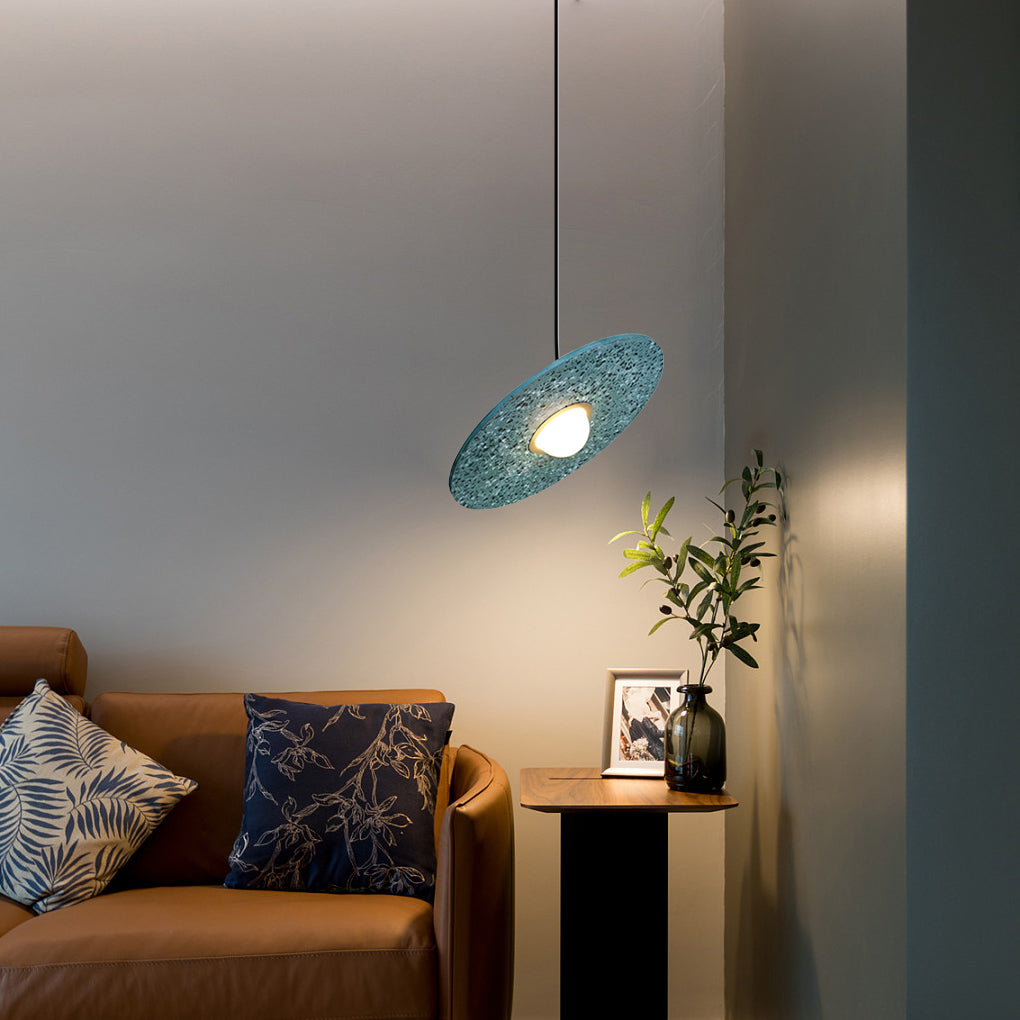 Round Terrazzo Planets Glass Creative LED Nordic Pendant Lightings Fixture