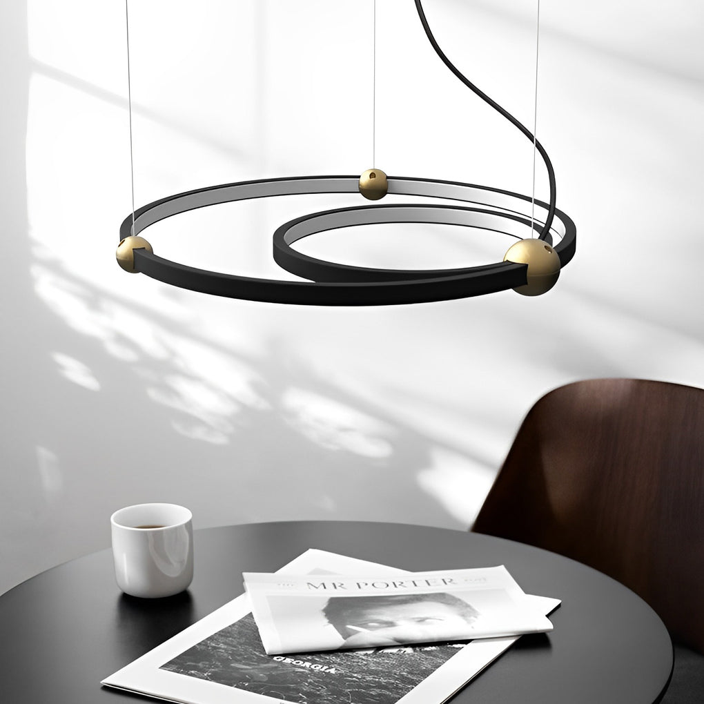 Circular Combination Creative Art Metal Black Post-Modern Chandelier Design