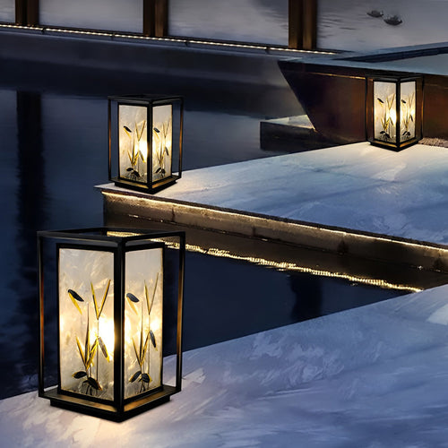 Landscape Pattern LED Waterproof Modern Solar Path Lights Deck Post Lights - Dazuma