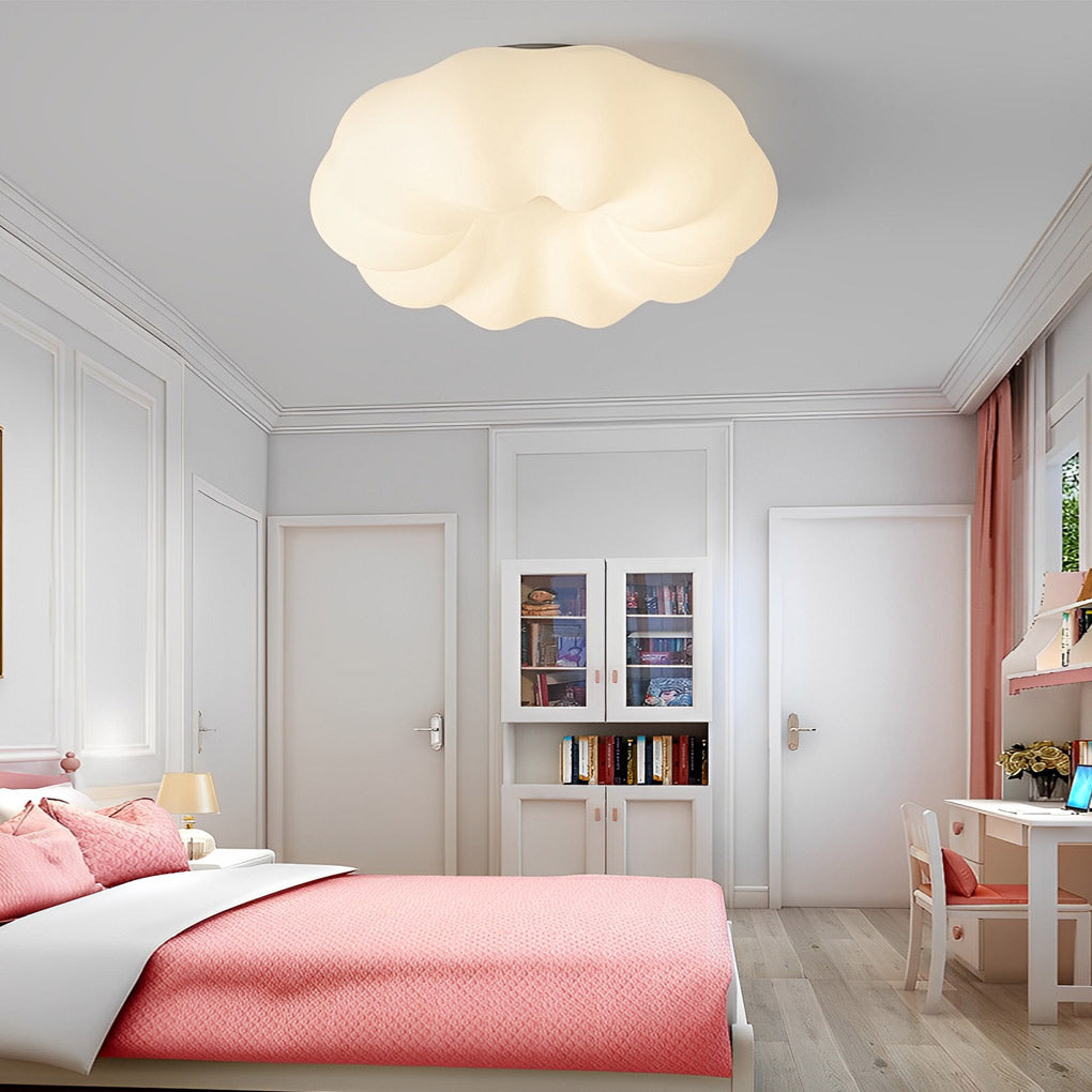 Pumpkin Shape Clouds Stepless Dimming LED White Nordic Ceiling Lightings