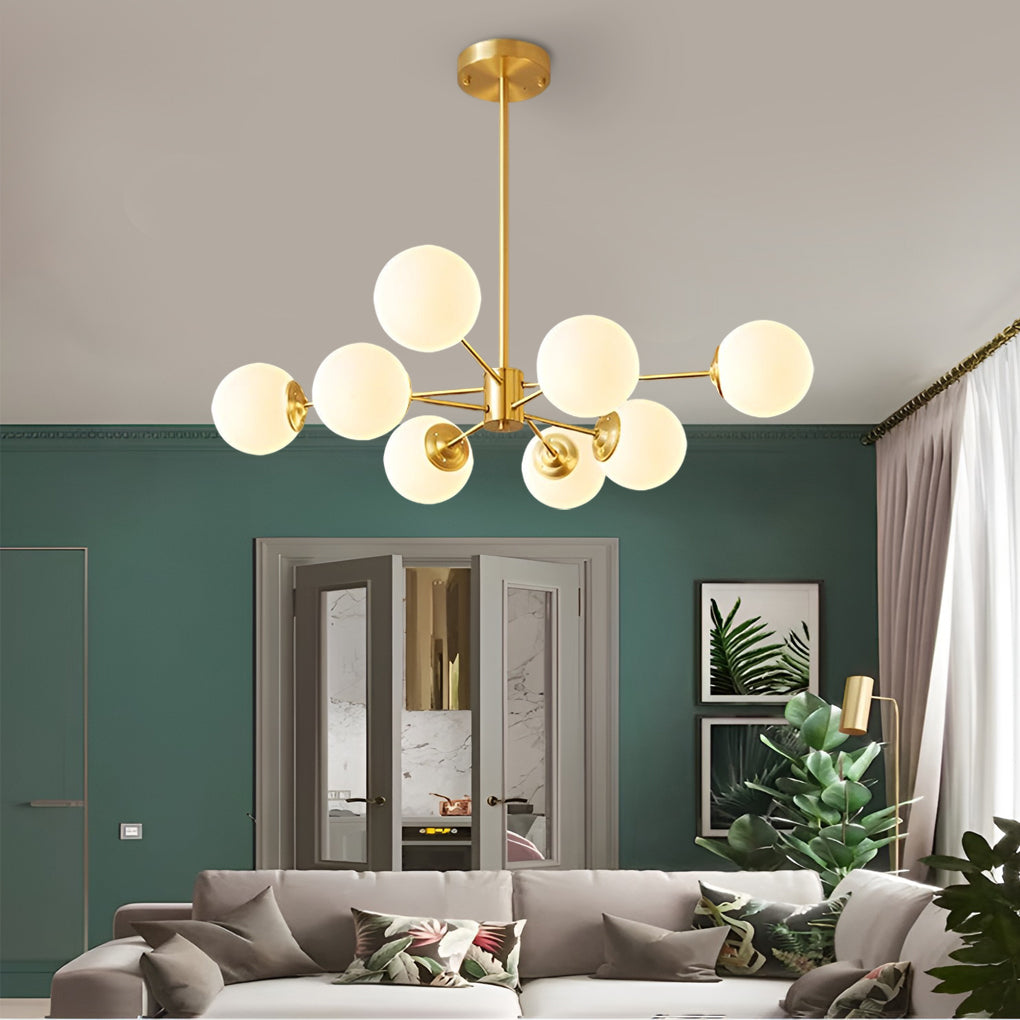 6 Lights Three Step Dimming LED Nordic Chandelier Kitchen Island Lighting Design