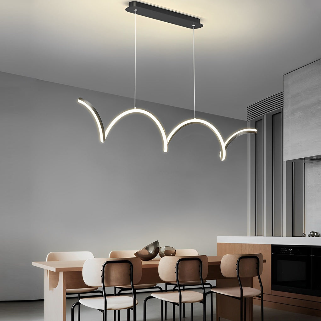 Wave Minimalist Three Step Dimming LED Stepless Dimming Modern Chandelier Design