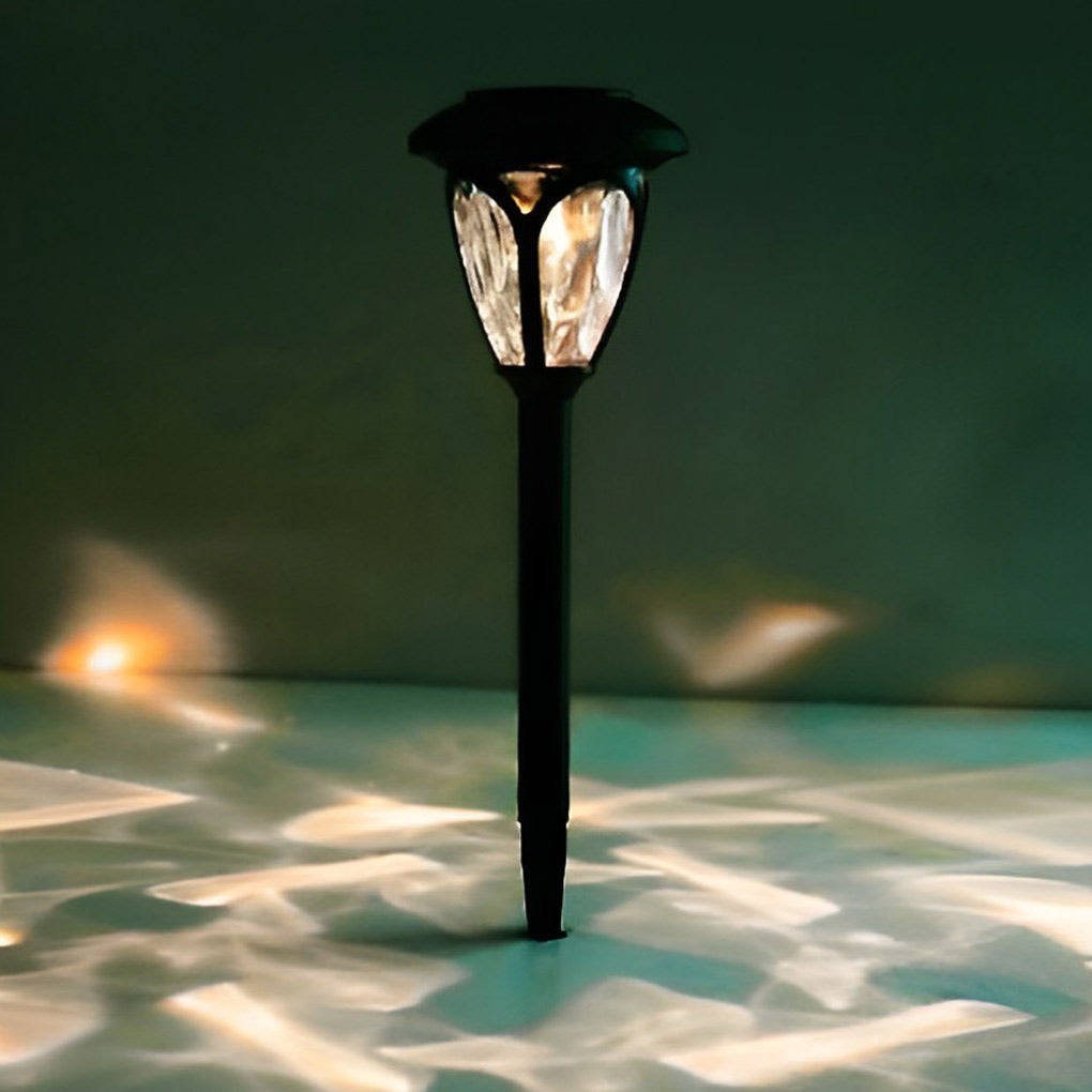 2-PCS Cheap Solar Lawn Lights Modern Black Smart LED Lights