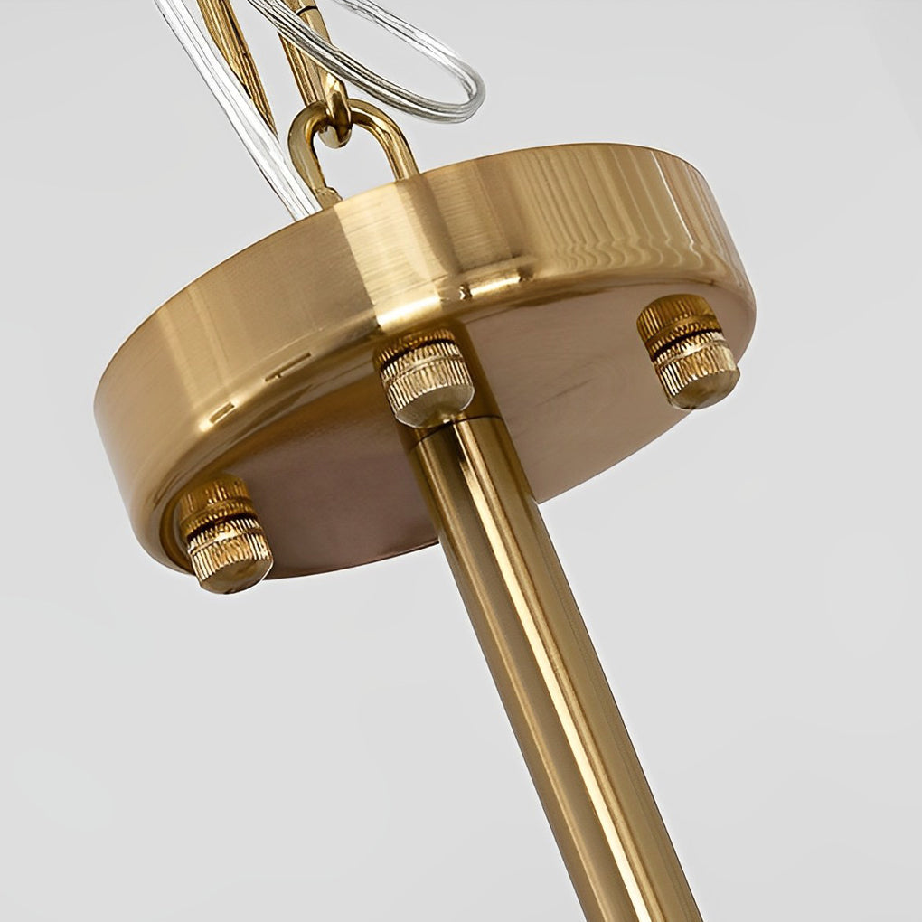 Round French Court Style Glass Three Step Dimming Modern Chandeliers Design
