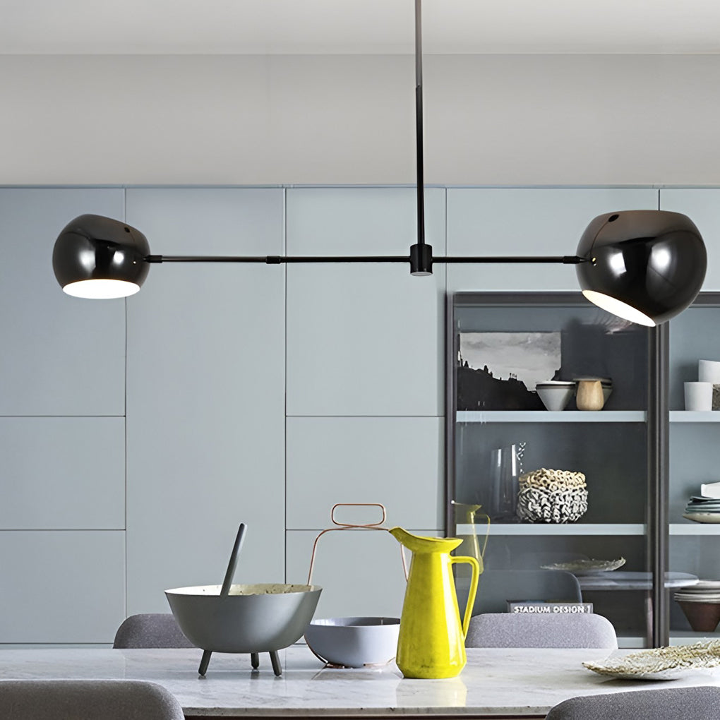 Geometric Linear Electroplating Black Modern Chandelier Hanging Ceiling Lightings