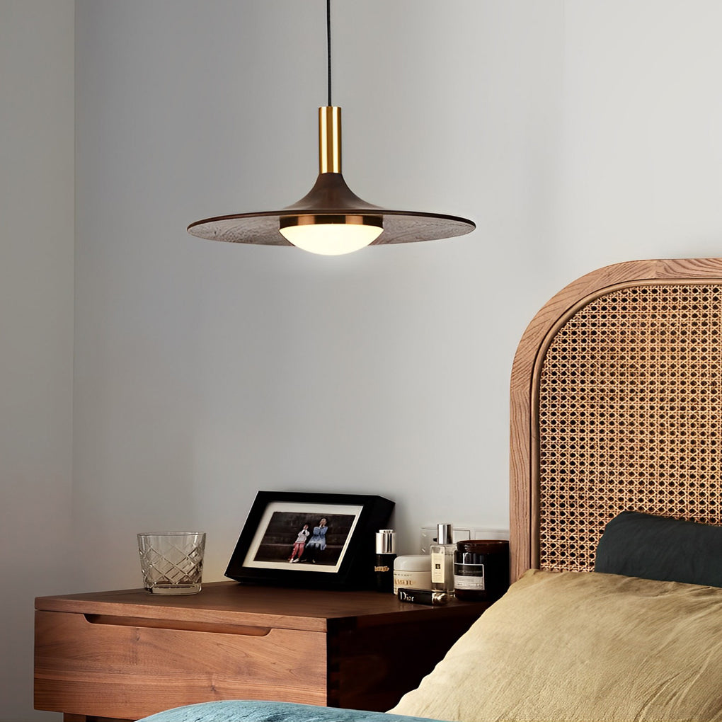 Creative Flying Saucer Shape Wood LED Nordic Chandelier Pendant Lightings