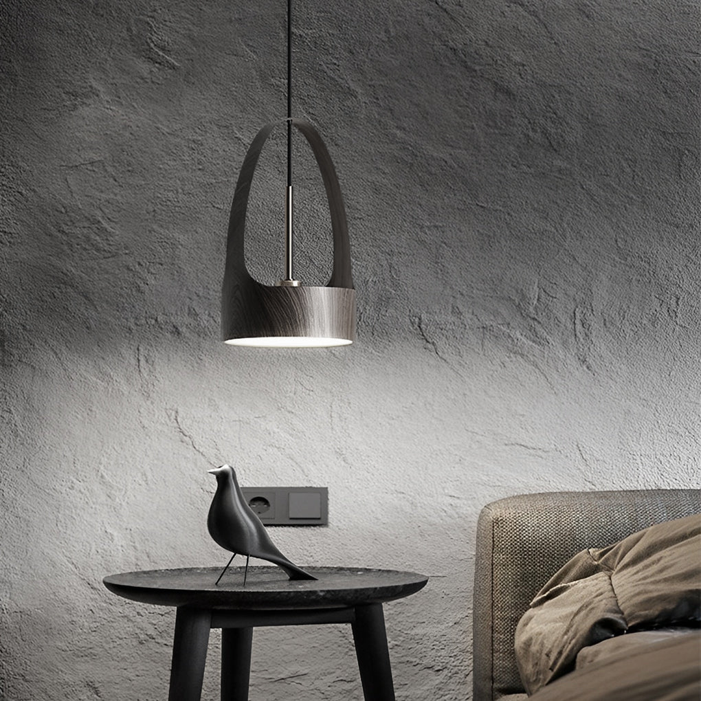 Wood Texture Acrylic LED Creative Nordic Small Chandelier Pendant Light Fixture